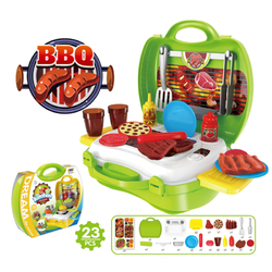 Children Simulation Kitchen Cook Tableware Dresser Cashier Tool Suitcase Doctor House Toys 2