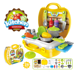 Children Simulation Kitchen Cook Tableware Dresser Cashier Tool Suitcase Doctor House Toys 3