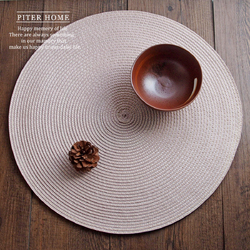 Round Jacquard Woven Non Slip Placemats Kitchen Dining Table Mat Heat Resistant 6 Colors 6