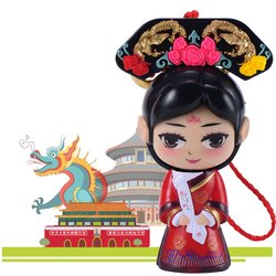 Chinese Forbidden City Queen Face Changing Doll Toys Gifts Car Decoration 1