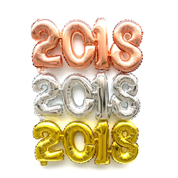 2018 Number Foil Balloon Gold Silver Happy New Year Room Party Decoration 1