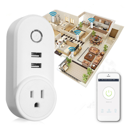 US Plug 110-230V 1250W WIFI Assistant 2 USB Alexa Voice Control APP Smart Socket Charger 1 US Plug 110-230V 1250W WIFI Assistant 2 USB Alexa Voice Control APP Smart Socket Charger