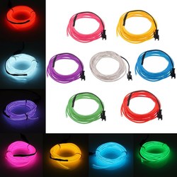 5M 8 Colors Flexible Bendable Neon EL Wire Strip Light for Dance Party Decor DC12V 2