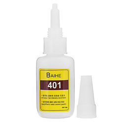 BAIHERE 401 High Strength Quick Drying Glue Instant Strong Adhesive High Temperature Low Bloom 20g 1