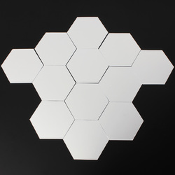 12Pcs 8cm Mirror Wall Sticker Hexagon Removable Acrylic 3D Mirror DIY Home Room Decor Art 4 12Pcs 8cm Mirror Wall Sticker Hexagon Removable Acrylic 3D Mirror DIY Home Room Decor Art - Image 4