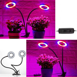 24W Daul Head LED Plant Grow Light Flexible Desk Clip Lamp for Vegetables Fruits Flowers Hydroponics 6