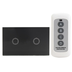 1 Way 2 Gang Crystal Glass Remote Panel Touch LED Light Switch Controller With Remote Control 2 1 Way 2 Gang Crystal Glass Remote Panel Touch LED Light Switch Controller With Remote Control - Image 2