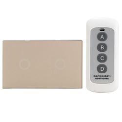 1 Way 2 Gang Crystal Glass Remote Panel Touch LED Light Switch Controller With Remote Control 3 1 Way 2 Gang Crystal Glass Remote Panel Touch LED Light Switch Controller With Remote Control - Image 3