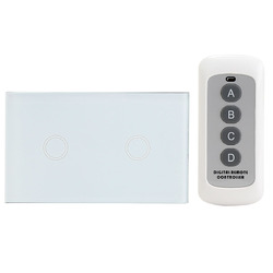 1 Way 2 Gang Crystal Glass Remote Panel Touch LED Light Switch Controller With Remote Control 4 1 Way 2 Gang Crystal Glass Remote Panel Touch LED Light Switch Controller With Remote Control - Image 4
