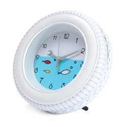Retro Mediterranean Style Tire Alarm Clock Wall Clock Desktop For Home Decorative 3