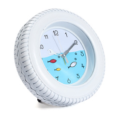 Retro Mediterranean Style Tire Alarm Clock Wall Clock Desktop For Home Decorative 4