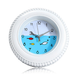 Retro Mediterranean Style Tire Alarm Clock Wall Clock Desktop For Home Decorative 5