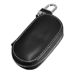 Universal Genuine Leather Car Key Case/Bag Zipper Holder Organizer with Keychain Ring 4 Colors 2 Universal Genuine Leather Car Key Case/Bag Zipper Holder Organizer with Keychain Ring 4 Colors - Image 2
