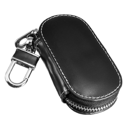 Universal Genuine Leather Car Key Case/Bag Zipper Holder Organizer with Keychain Ring 4 Colors 3 Universal Genuine Leather Car Key Case/Bag Zipper Holder Organizer with Keychain Ring 4 Colors - Image 3