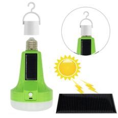 E27 12W Pure White LED Solar Rechargeable Tent Camping Flashlight Emergency Lamp  AC165-265V