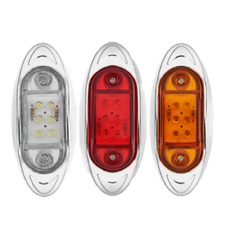 LED Car Side Marker Indicator Lights Chrome Base Lamp 12V 1PCS for Truck Trailer Lorry Van Bus 2