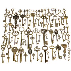 90pcs Antique Vintage Old Ornate Skeleton Keys Lot Pendant Fancy Heart Decorations Gifts 2