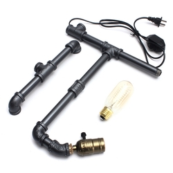 AC220V 40W E27 Industrial Vintage Loft Edison Water Pipe Table Light Dimmable Desk Lamp for Home Bar 4 AC220V 40W E27 Industrial Vintage Loft Edison Water Pipe Table Light Dimmable Desk Lamp for Home Bar - Image 4