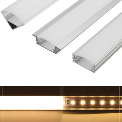 LUSTREON 45CM U/V/YW Style Aluminum Channel Holder For LED Rigid Strip Light Bar Cabinet Lamp 1