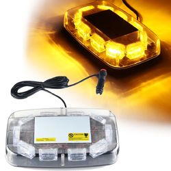 12V-24V 30 LED Mini Amber Flashing Emergency Light Bar Strobe Rotating Beacon Warning Lamp 1