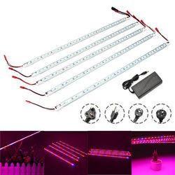 5PCS 50CM SMD5050 Non-waterproof 5:1 LED Strip Light + 5A Power Adapter for Grow Plant Garden DC12V 1