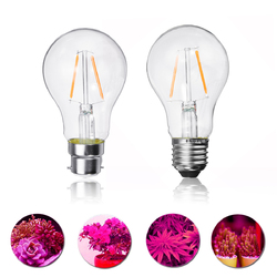 2W E27 B22 A60 LED Plant Grow Light Bulb for Hydroponics Greenhouse Non-Dimmable AC85-265V 2