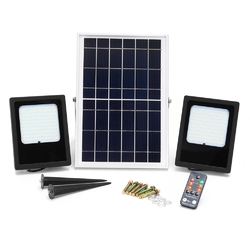 2 Pcs 15W Waterproof 120 LED Flood Light Remote Control Light Sensor Solar Light 1 2 Pcs 15W Waterproof 120 LED Flood Light Remote Control Light Sensor Solar Light