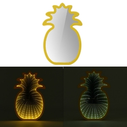 Creative Cute Pineapple Mirror Lamp LED Tunnel Night Light for Kid Atmosphere Light White/Warm White 2