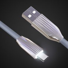 Cafele LED Light 2.1A Type C Flat Fast Charging Data Cable 1.2m For Oneplus 6 8 8 se S9