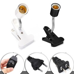 10CM E27 Flexible Bulb Adapter Lampholder Socket with Clip Dimming Switch EU US Plug for Pet Light 1