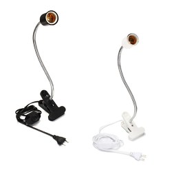 20CM E27 Flexible Bulb Adapter Lampholder Socket with Clip Dimming Switch EU US Plug for Pet Light 1