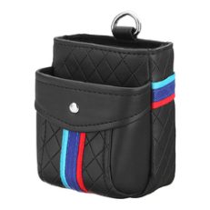 Universal Large Capacity Double Layer Leather Car Air Vent Storage Bag Mobile Phone Holder Organizer