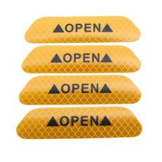 4Pcs Reflective Door Open Warning Stickers Collision Warning Decals for Car Motorcycle