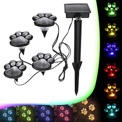 Solar Power 4 LED Dog Animal Paw Print Light for Outdoor Garden Path 1 Solar Power 4 LED Dog Animal Paw Print Light for Outdoor Garden Path