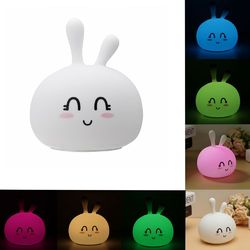 USB RGB Rechargeable Cute Silicone LED Night Light Tap Touch Atmostphere Light for Kid Sleeping 2