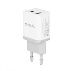 Yesido Mini Portable EU 2.1A Dual USB Fast Travel Charger with Micro USB Cable for Xiaomi Huawei