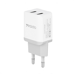 Yesido Mini Portable EU 2.1A Dual USB Fast Travel Charger with Micro USB Cable for Xiaomi Huawei 1