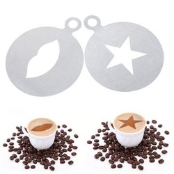 Coffee Art Decorating Tool Stainless Steel Thick Coffee Making Mould Stainless Steel Coffee Pattern Template Stencils Cappuccino Latte Art Mold Tools 2