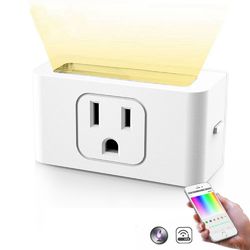 Smart Wifi Socket US Plug With Dimmable LED Night Light Wireless APP Remote Control White Light 1
