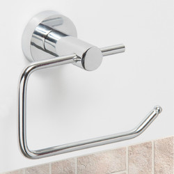 Toilet Roll Tissue Paper Dispenser Holder Wall Mounted Ring Hoop Hook Chrome New 1