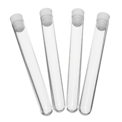 Mrosaa 50Pcs Plastic Transparent Test Tube With Cap 12x100mm Test Tubes Vials Push Caps 2
