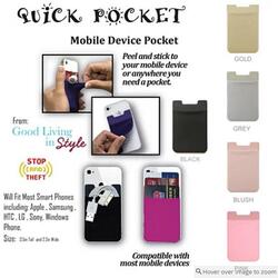 Quick Pocket For Every Smart Phone With RFID Protection -Pack: 3-Pc., Color: Blush 1 Quick Pocket For Every Smart Phone With RFID Protection -Pack: 3-Pc., Color: Blush