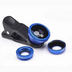 3-in-1 Universal Clip on Smartphone Camera Lens - 6 Colors - Color: Blue 1