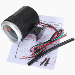 Car Auto Yellow LED Rev Tachometer Gauge RPM Carbon Fiber Face 3 Car Auto Yellow LED Rev Tachometer Gauge RPM Carbon Fiber Face - Image 3