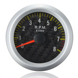 Car Auto Yellow LED Rev Tachometer Gauge RPM Carbon Fiber Face 5 Car Auto Yellow LED Rev Tachometer Gauge RPM Carbon Fiber Face - Image 5
