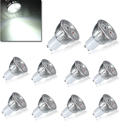 10X GU10 9W White 3LED Spot Lightt Bulbs LED Lamp Light AC85-265V 2
