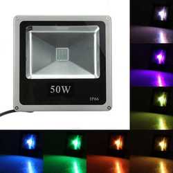50W RGB LED Flood Light With Remote Control Outdoor Wash Garden Lamp 2