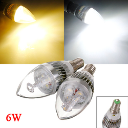 E14 6W 3 LED White/Warm White LED Chandelier Candle Light Bulb 85-265V 1