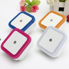 Intelligent Optical Control Square Colorful LED Night Light US Plug