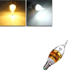 E14 4.5W 800-850lm White/Warm White 3LED Candle Light Bulb AC 85-265V 1 E14 4.5W 800-850lm White/Warm White 3LED Candle Light Bulb AC 85-265V
